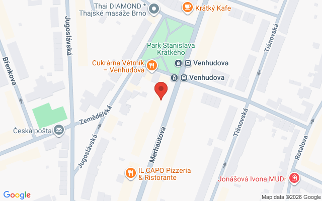 Mapa pobočky Brno