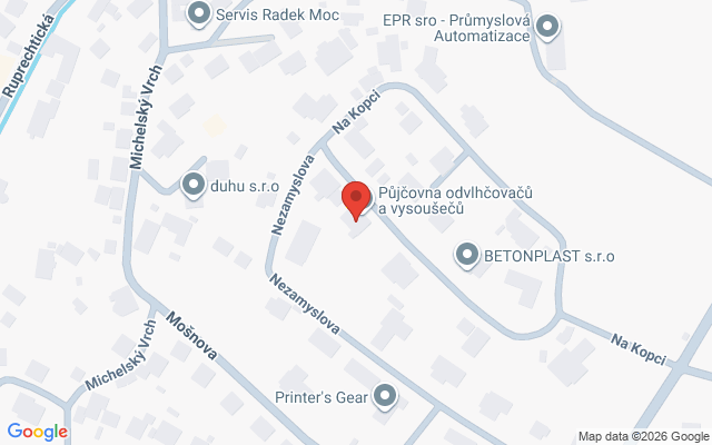 Mapa pobočky Liberec